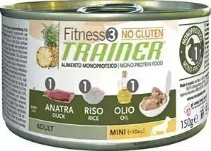 Консервы Trainer Fitness3 No Gluten Mini Adult DuckRice без глютена с уткой и рисом для собак мелких пород 150г