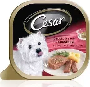 Консервы Cesar бефстроганов из говядины с сыром и укропом для собак мелких пород 100г (10083319)