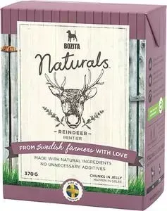 Консервы BOZITA Naturals Reindeer кусочки в желе с мясом оленя для собак 370г (4263)