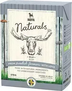 Консервы BOZITA Naturals Elk кусочки в желе с мясом лося для собак 370г (4264)