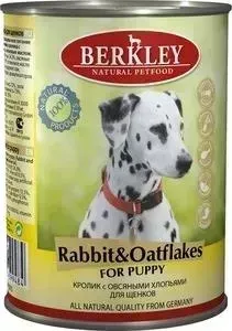 Консервы Berkley For Puppy Rabbit Oatflakes с кроликом и овсяными хлопьями для щенков 400г (75070)