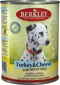 Консервы Berkley For Adult Dog Turkey Cheese с индейкой и сыром для взрослых собак 400гр (75071)