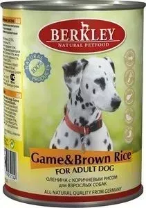 Консервы Berkley For Adult Dog Game Brown Rice с олениной и коричневым рисом для взрослых собак 400г (75073)
