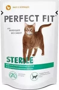 Паучи PERFECT FIT Sterile рагу с курицей для стерилизованных кошек 85г (10117170)