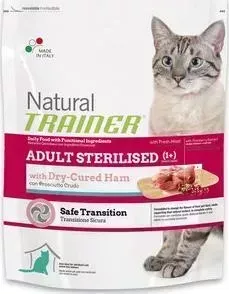 Сухой корм Trainer Natural Adult Sterilised Dry-Cured Ham с ветчиной для стерилизованных кошек 1,5кг