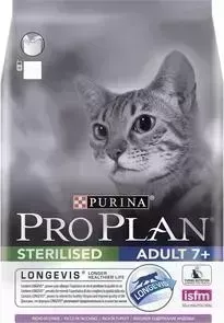 Сухой корм PRO PLAN LONGEVIS Sterilised Cat Adult 7+ Rich in Turkey с индейкой для стерилизованных кошек старше 7 лет 3кг (12263290)