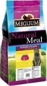 Сухой корм MEGLIUM Natural Meal Cat Adult Neuterd Chicken Fish с курицей и рыбой для стерилизованных кошек 15кг (MGS1215)