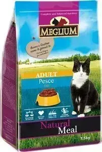 Сухой корм MEGLIUM Natural Meal Cat Adult Fish с рыбой для взрослых кошек 1,5кг (MGS0201)