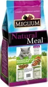 Сухой корм MEGLIUM Natural Meal Cat Adult Chicken, Beef Vegetables с курицей, говядиной и овощами для взрослых кошек 3кг (MGS0103)