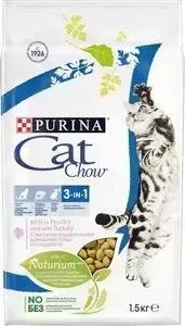 Сухой корм CAT CHOW Adult 3-in-1 rich in Poultry and Turkey с домашней птицей и индейкой для взрослых кошек 1,5кг (12212308)