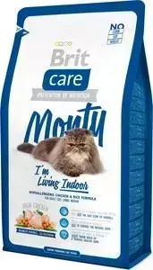 Сухой корм Brit Care Cat Monty Indoor гипоаллергенный с курицей и рисом для взрослых кошек, живущих в помещении 2кг (132610)