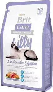 Сухой корм Brit Care Cat Lilly Sensitive Digestion беззерновой с ягненком и лососем для кошек с чувствительным пищеварением 2кг (132616): характеристи