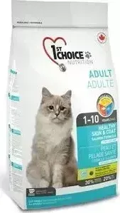 Сухой корм 1-ST CHOICE Adult Cat Healthy Skin Coat Salmon Formula с лососем здоровая кожа и шерсть для кошек 5,44кг (102.1.223)
