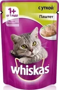 Паучи Whiskas паштет с уткой для кошек 85г (10156258)