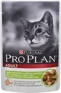 Паучи PRO PLAN Adult Cat Chunks with Lamb in Jelly кусочки в желе с ягненком для кошек 85г (12287095)
