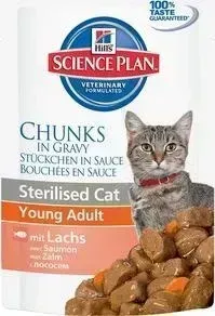 Паучи Hill&amp;#039;s Hill&s Science Plan Sterilised Cat Young Adult with Salmon с лососем для стерилизованных кошек от 6 мес до 6 лет 85г (1942)