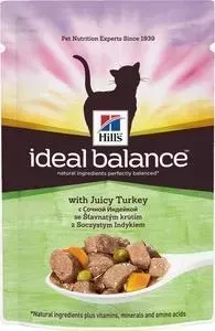 Паучи Hill&amp;#039;s Hill&s Ideal Balance with Juicy Turkey с сочной индейкой и овощами для кошек 82г (10024)