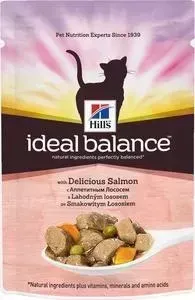 Паучи Hill&amp;#039;s Hill&s Ideal Balance with Delicious Salmon c аппетитным лососем и овощами для кошек 82г (10025)