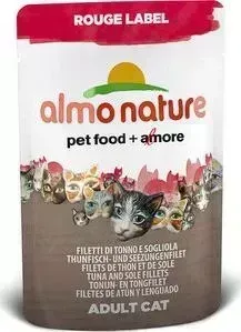Паучи Almo Nature Rouge Label Adult Cat with Tuna and Sole Fillets с тунцом и камбалой для кошек 55г (4404/3340/5834)