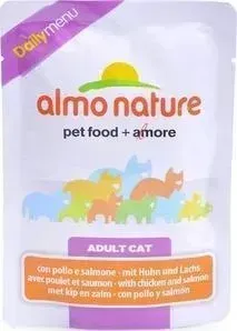 Паучи Almo Nature Daily Menu Adult Cat with Chicken and Salmon с курицей и лососем для кошек 70г (1957)