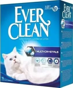 Наполнитель Ever Clean Multi Crystals с кристаллами для контроля запаха комкующийся без ароматизатора для кошек 6л