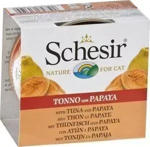 Консервы Schesir Nature for Cat Tuna Papaya кусочки в желе с тунцом и папайей для кошек 75г (С350)