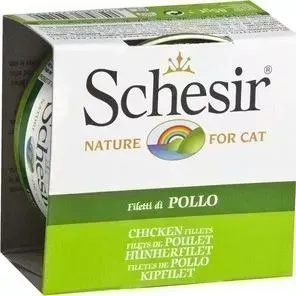 Консервы Schesir Nature for Cat Chicken Fillets кусочки в желе с куриным филе для кошек 85г (С160)