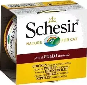 Консервы Schesir Nature for Cat Chicken Fillets Rice Natural Style кусочки в собственном соку с куриным филе и рисом для кошек 85г(С178): характеристи