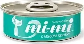 Консервы Mi-Mi Feline Nutrition с мясом краба кусочки в желе для кошек 80г