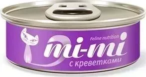 Консервы Mi-Mi Feline Nutrition с креветками кусочки в желе для кошек 80г
