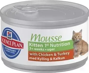 Консервы Hill&amp;#039;s Hill&s Science Plan Kitten Mousse with Chiken Turkey нежный мусс из курицы и ндейки для котят 85г (2387)