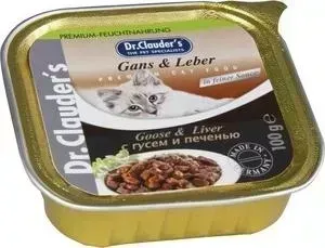Консервы Dr.Clauder&amp;#039;s Dr.Clauder&s Goose Liver in Sauce с гусем и печенью кусочки в соусе для кошек 100г