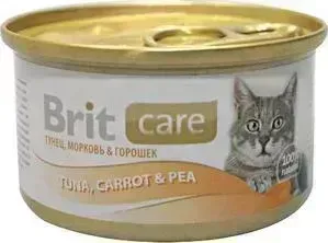 Консервы Brit Care Cat Tuna,Carrot Pea с тунцом,морковью и горошком для кошек 80г (100062)