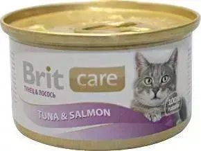 Консервы Brit Care Cat Tuna Salmon с тунцом и лососем для кошек 80г (100060)