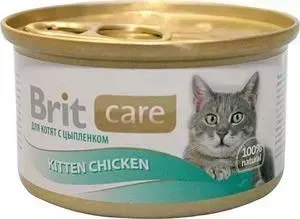 Консервы Brit Care Cat Kitten Chicken с цыплёнком для котят 80г (100061)