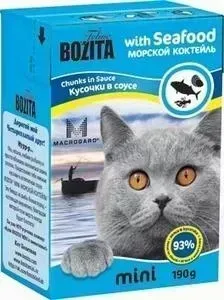 Консервы BOZITA MINI Chunks in Sauce with Seafood кусочки в соусе морской коктейль для кошек 190г (2103)
