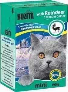 Консервы BOZITA MINI Chunks in Jelly with Reindeer кусочки в желе с мясом оленя для кошек 190г (2102)