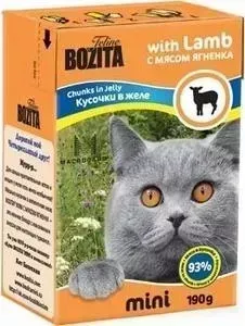 Консервы BOZITA MINI Chunks in Jelly with Lamb кусочки в желе с мясом ягненка для кошек 190г (2101)