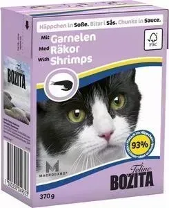 Консервы BOZITA Chunks in Sauce with Shrimps кусочки в соусе с креветками для кошек 370г (4935)