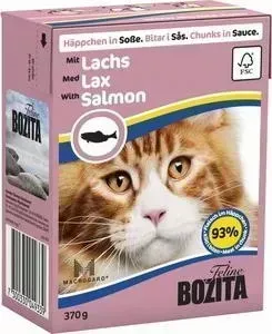 Консервы BOZITA Chunks in Sauce with Salmon кусочки в соусе с лососем для кошек 370г (4933)