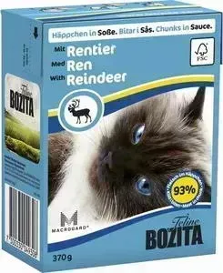 Консервы BOZITA Chunks in Sauce with Reindeer кусочки в соусе с мясом оленя для кошек 370г (4930)