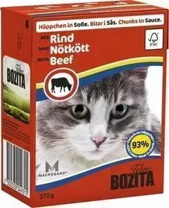 Консервы BOZITA Chunks in Sauce with Beef кусочки в соусе с говядиной для кошек 370г (4931)