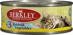 Консервы Berkley Kitten Rabbit Vegetables № 3 с кроликом и овощами для котят 100г (75102)