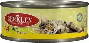 Консервы Berkley Adult Light Menu № 14 облегченная формула с телятиной и кроликом для взрослых кошек 100г (75113)