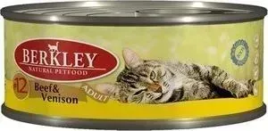 Консервы Berkley Adult Beef Venison № 12 с говядиной и олениной для взрослых кошек 100г (75111)