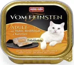 Консервы Animonda Vom Feinsten Adult меню для гурманов с курицей, говядиной и морковью для привередливых кошек 100г (83262)