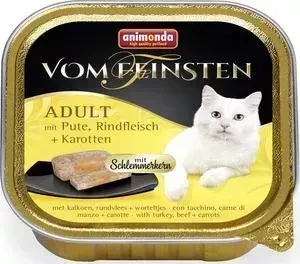 Консервы Animonda Vom Feinsten Adult меню для гурманов с индейкой, говядиной и морковью для привередливых кошек 100г (83263)