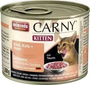 Консервы Animonda CARNY Kitten с говядиной, телятиной и курицей для котят 200г (83699)