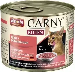 Консервы Animonda CARNY Kitten с говядиной и сердцем индейки для котят 200г (83696)