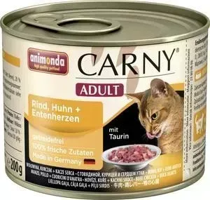 Консервы Animonda CARNY Adult с говядиной, курицей и уткой для кошек 200г (83706)